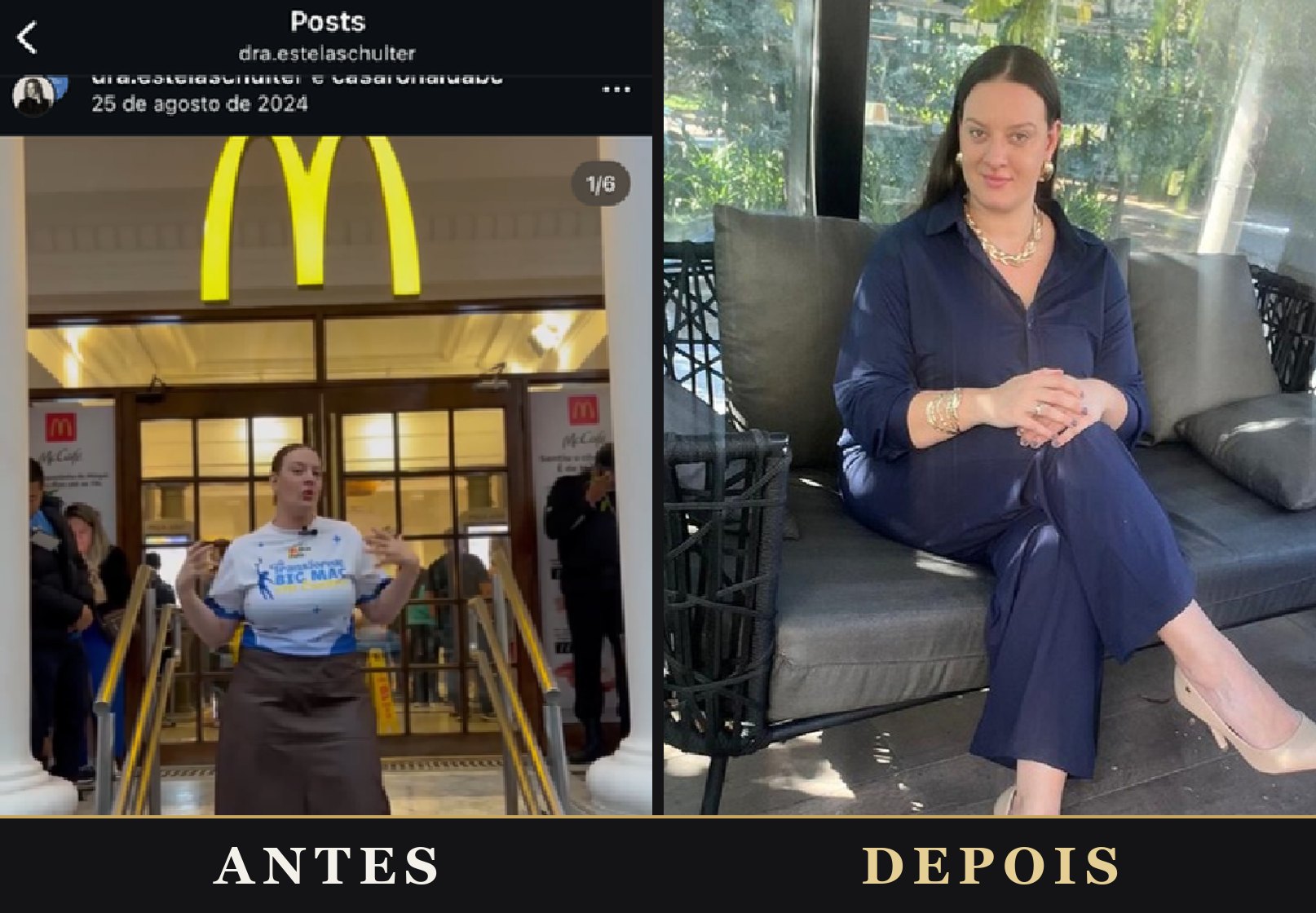 Antes e depois de cliente